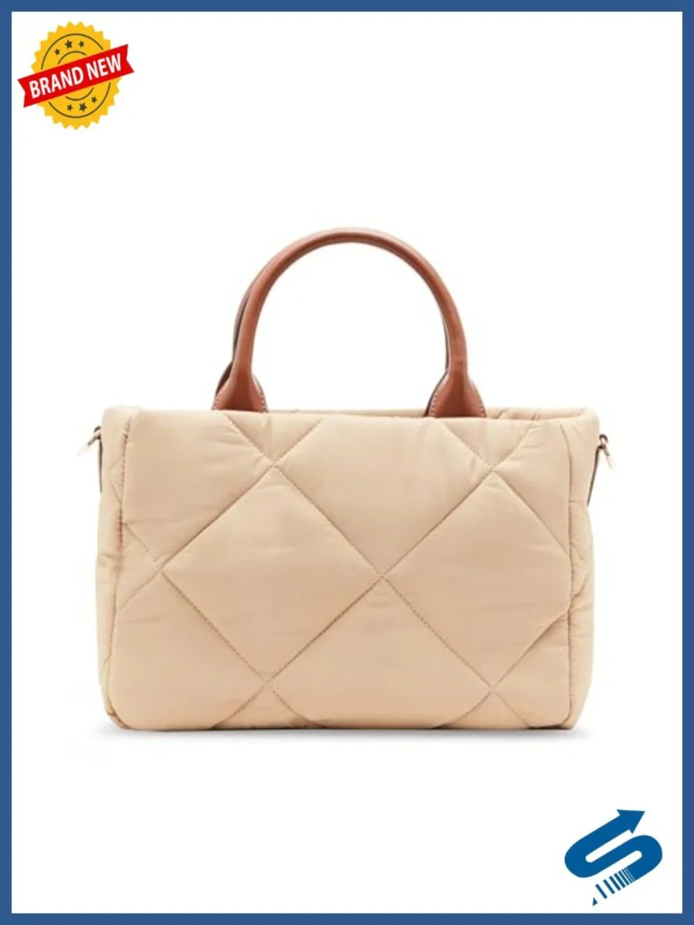 Quilted Nylon Satchel With Pouch and Coin Case